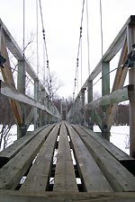 Suspension bridge in Abisko National Park