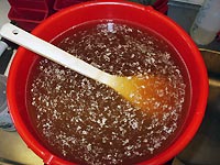 The mixture after adding the yeast
